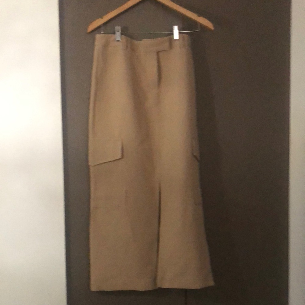 Tan High-Waisted Cargo Skirt - Picture 1 of 5